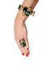 ADDICTED2 - Anello INES con cristalli colore smeraldo