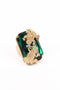 ADDICTED2 - Anello INES con cristalli colore smeraldo