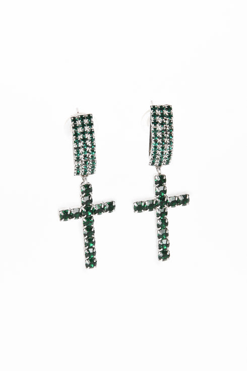 ADDICTED2 - Orecchini BELLONA con cristalli color smeraldo
