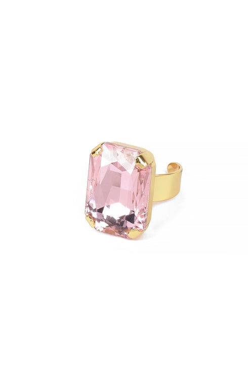 ADDICTED2 - Anello CELESTE con cristalli color rosa