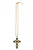 ADDICTED2 - Collana ARTEMIDE croce con cristalli color smeraldo