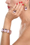 ADDICTED2 - Anello CELESTE con cristalli color rosa