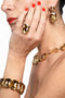ADDICTED2 - Anello CELESTE con cristalli color oro