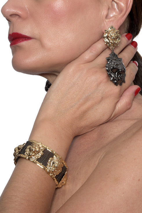 Heritage - Orecchini con testi di leoni