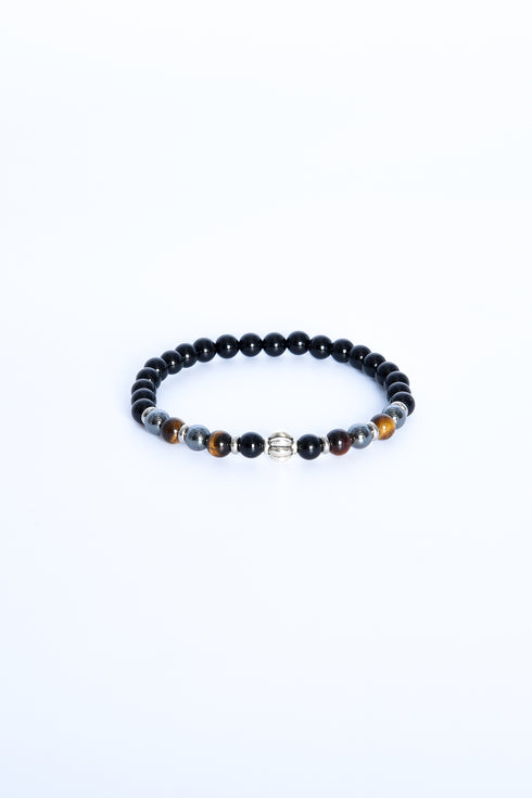 ADDICTED2 - Bracciale POSITIVE VIBES con pietre tonde e argento 925