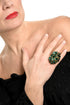 ADDICTED2 - Anello AMELIA con cristalli color smeraldo