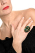 ADDICTED2 - Anello AMELIA con cristalli colore smeraldo