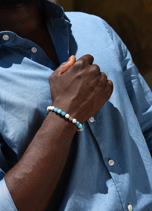 ADDICTED2 - Bracciale ZEN con pietre tonde e argento 925