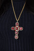 ADDICTED2 - Collana ARTEMIDE croce con cristalli colore rosso