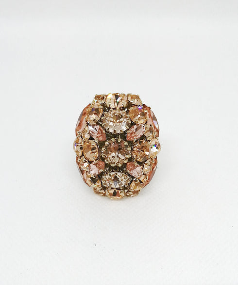 ADDICTED2 - Anello AMELIA con cristalli color oro