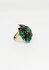 ADDICTED2 - Anello AMELIA con cristalli colore smeraldo