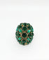 ADDICTED2 - Anello AMELIA con cristalli colore smeraldo