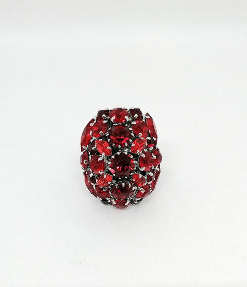 ADDICTED2 - Anello AMELIA con cristalli color rosso