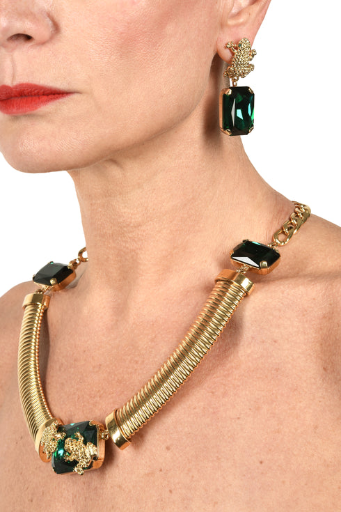 ADDICTED2 - ERIS necklace with emerald Swarovski