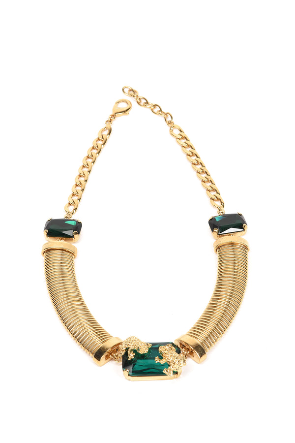 ADDICTED2 - Collana ERIS con cristalli color smeraldo