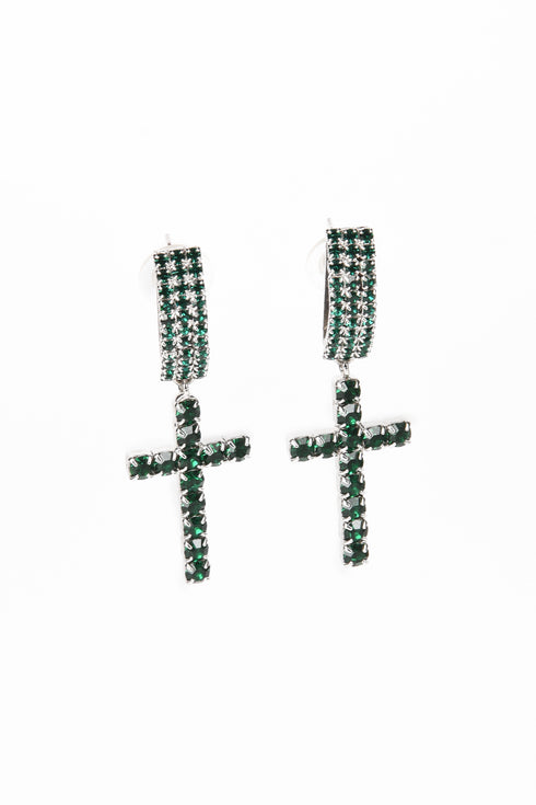 ADDICTED2 - BELLONA earrings with emerald Swarovski