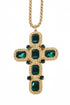 ADDICTED2 - ARTEMIDE cross necklace with emerald Swarovski