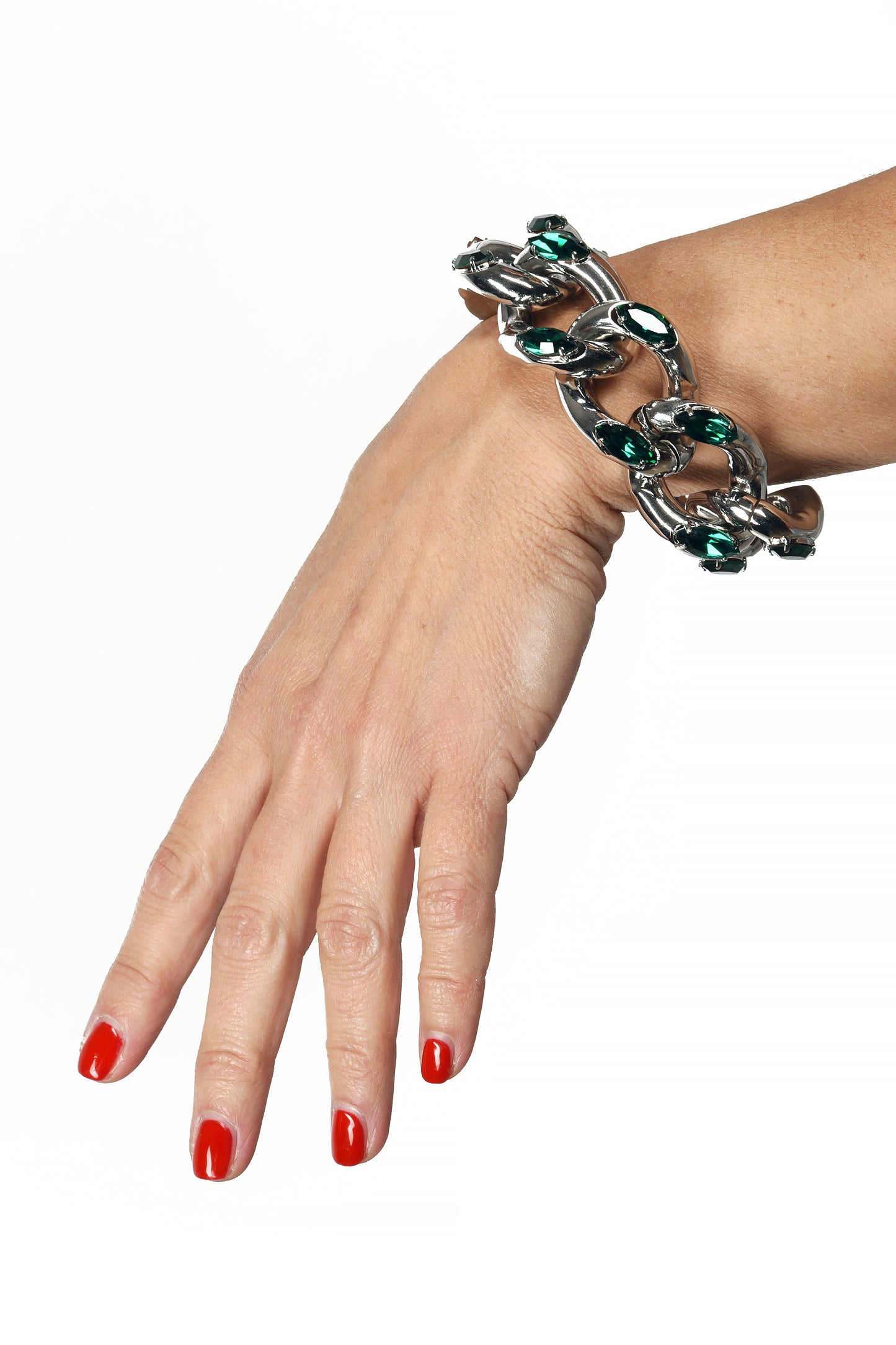 ADDICTED2 - Bracciale Veronica con le pietre Swarovski color smeraldo - Handmade - Made in Italy