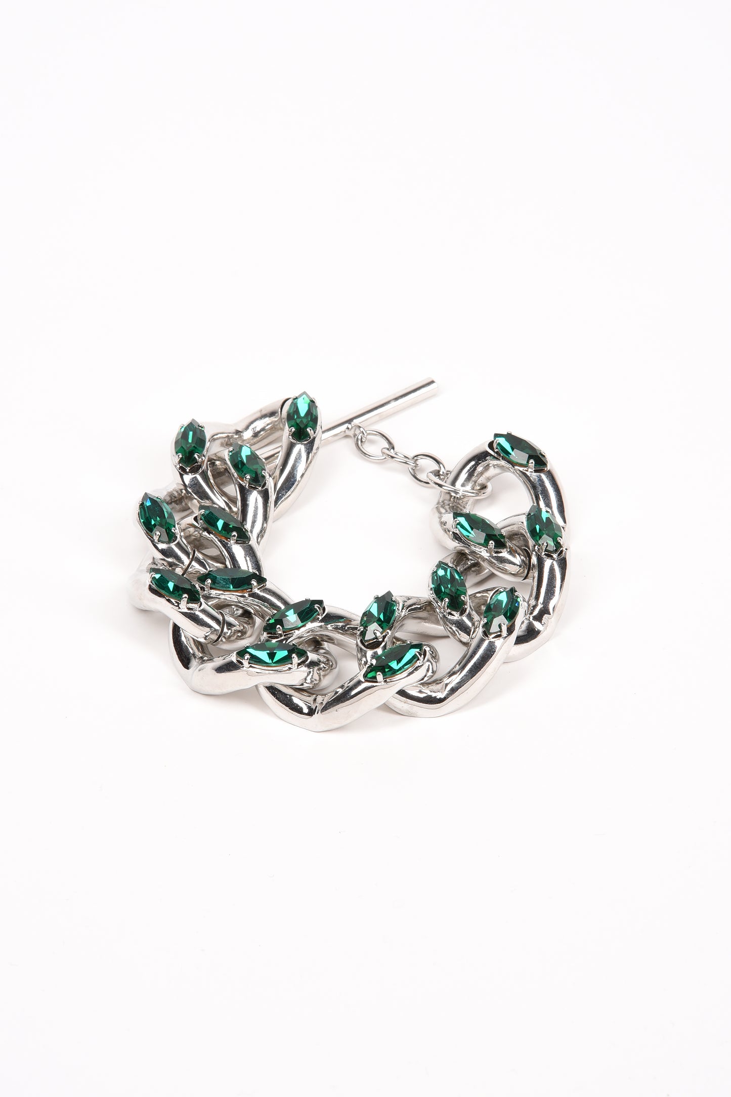 ADDICTED2 - Bracciale Veronica con le pietre Swarovski color smeraldo - Handmade - Made in Italy