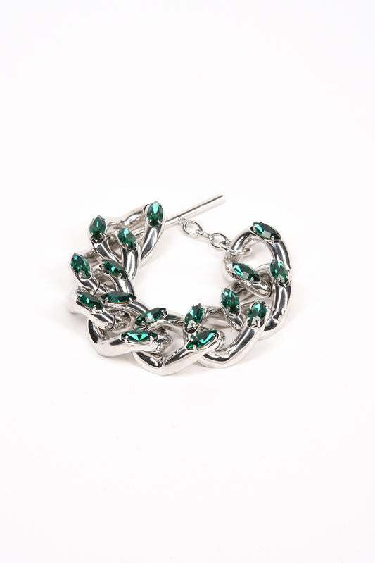 ADDICTED2 - Bracciale Veronica con le pietre Swarovski color smeraldo - Handmade - Made in Italy