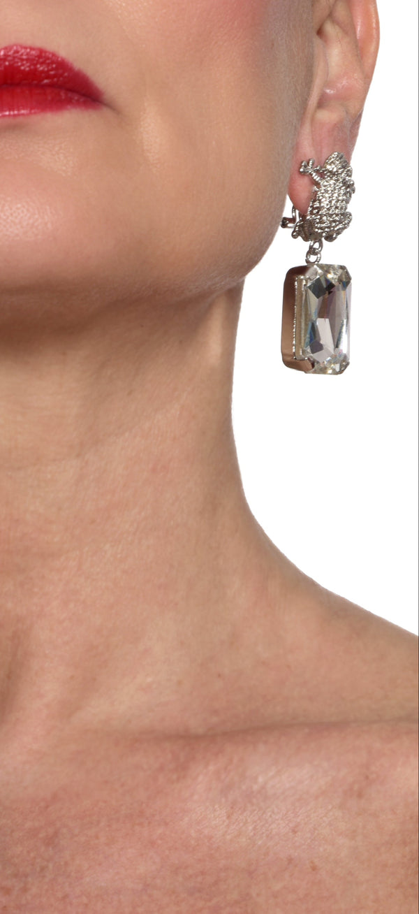 ADDICTED2 - Orecchini ARMONIA con cristalli placcato argento