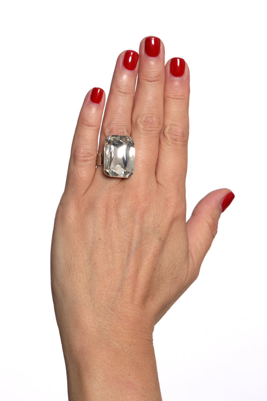 ADDICTED2 - Anello CELESTE con cristalli placcato argento 925 - ADDICTED2