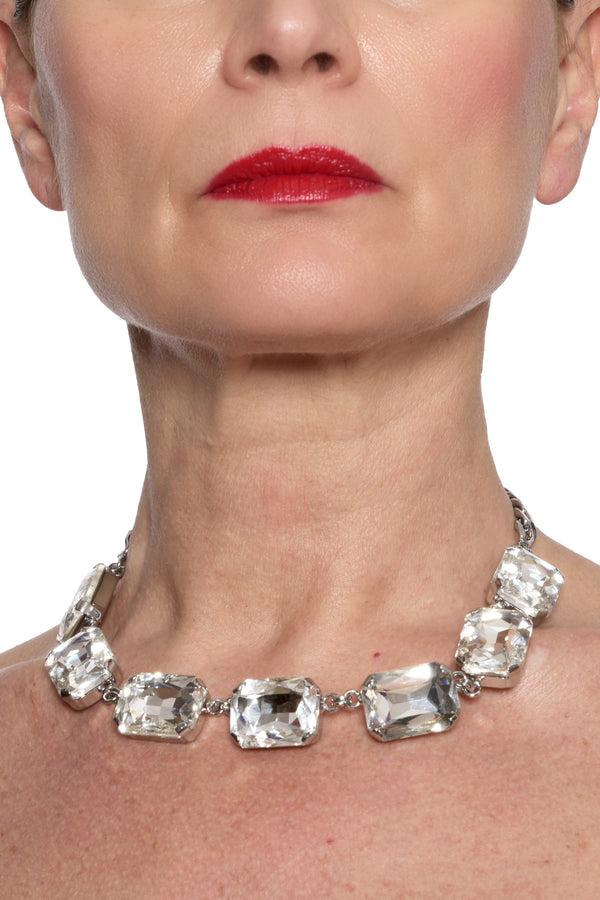 ADDICTED2 - Collana PAX con cristalli placcata argento