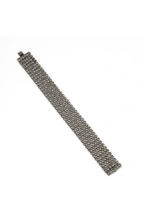 ADDICTED2 - Bracciale ASTERIA fili di strass in argento brunito