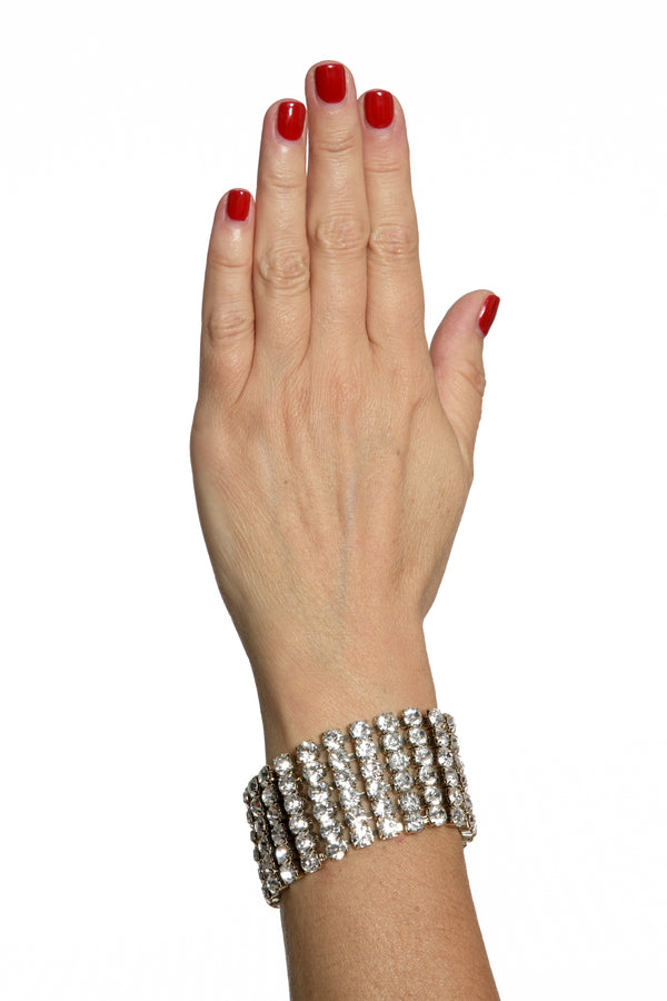 ADDICTED2 - Bracciale ASTERIA fili di strass coloro argento