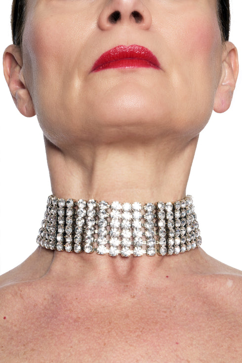ADDICTED2 - Collana ASTERIA choker  fili di strass