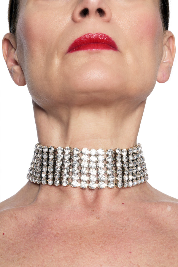 ADDICTED2 - Collana ASTERIA choker  fili di strass