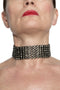 ADDICTED2 - Collana ASTERIA choker  fili di strass in argento brunito