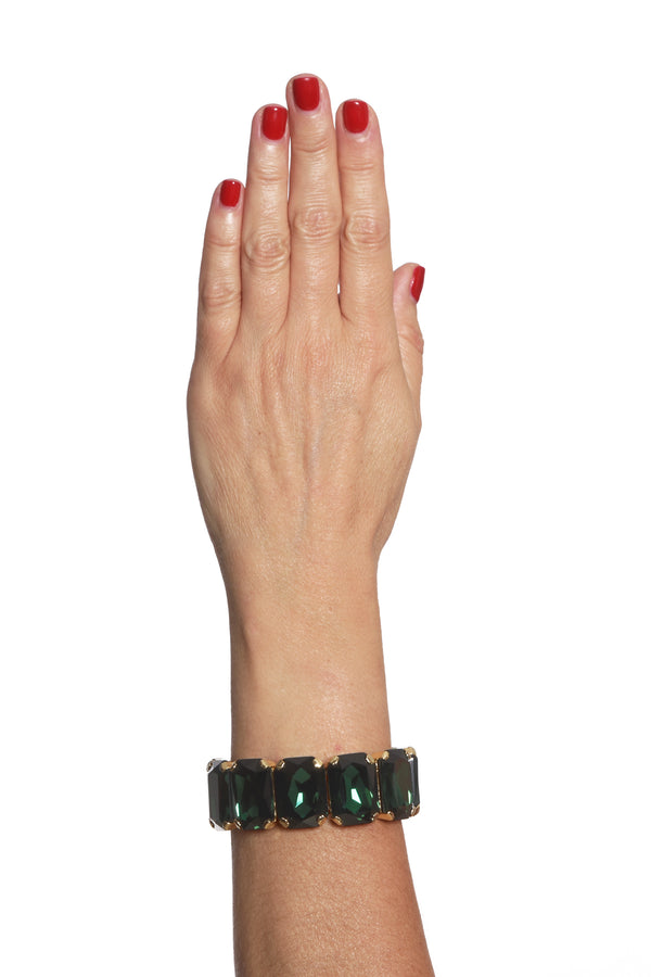 ADDICTED2 - Bracciale ESTER con cristalli color verde smeraldo