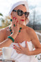 ADDICTED2 - Anello CELESTE con cristallo verde smeraldo