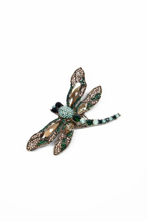 ADDICTED2 - MONICA brooch dragonfly with crystals