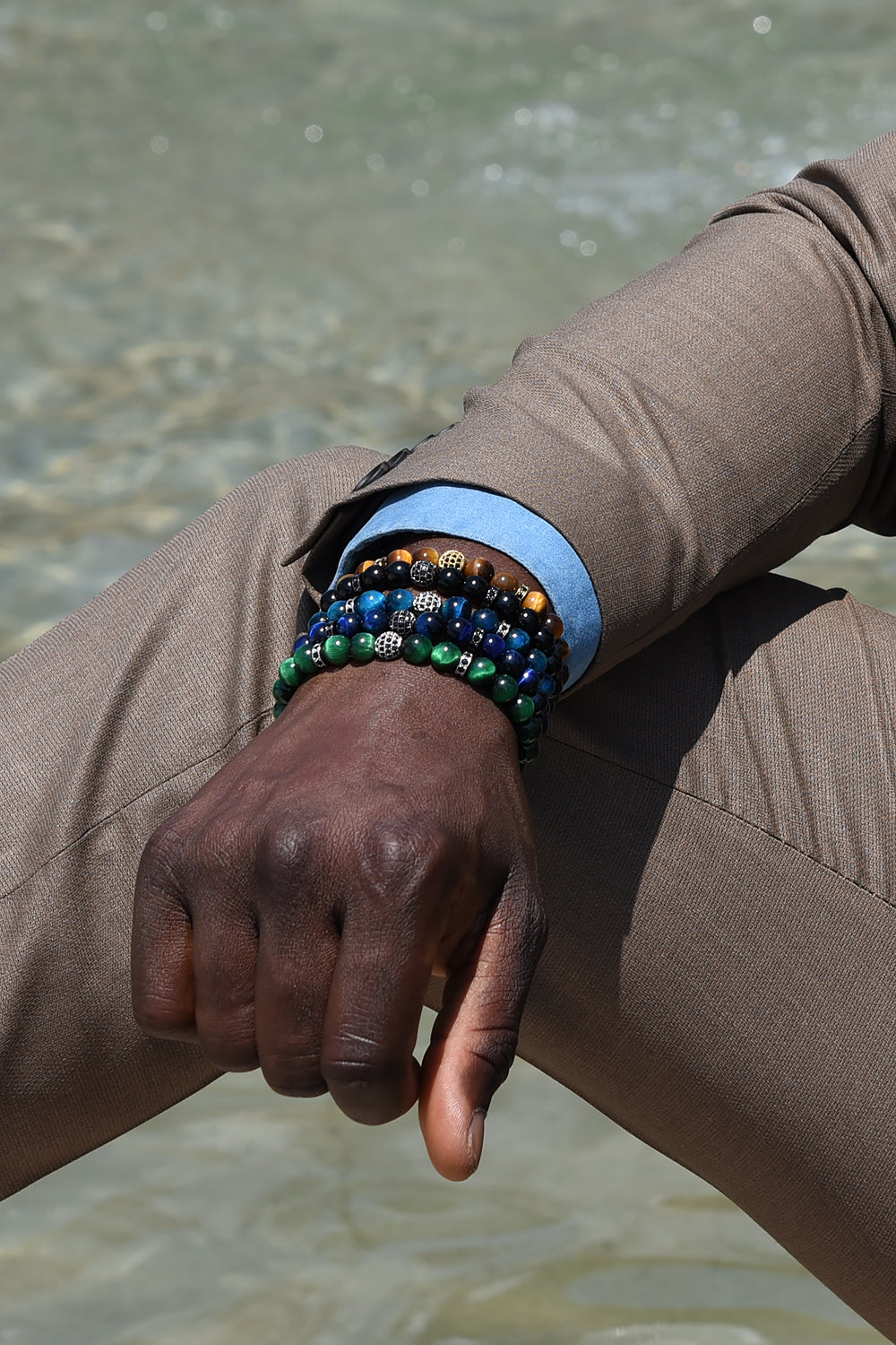 Acquista alta qualità ADDICTED2 - Bracciale TALISMAN occhio di tigre verde con zirconi - ADDICTEDTWO