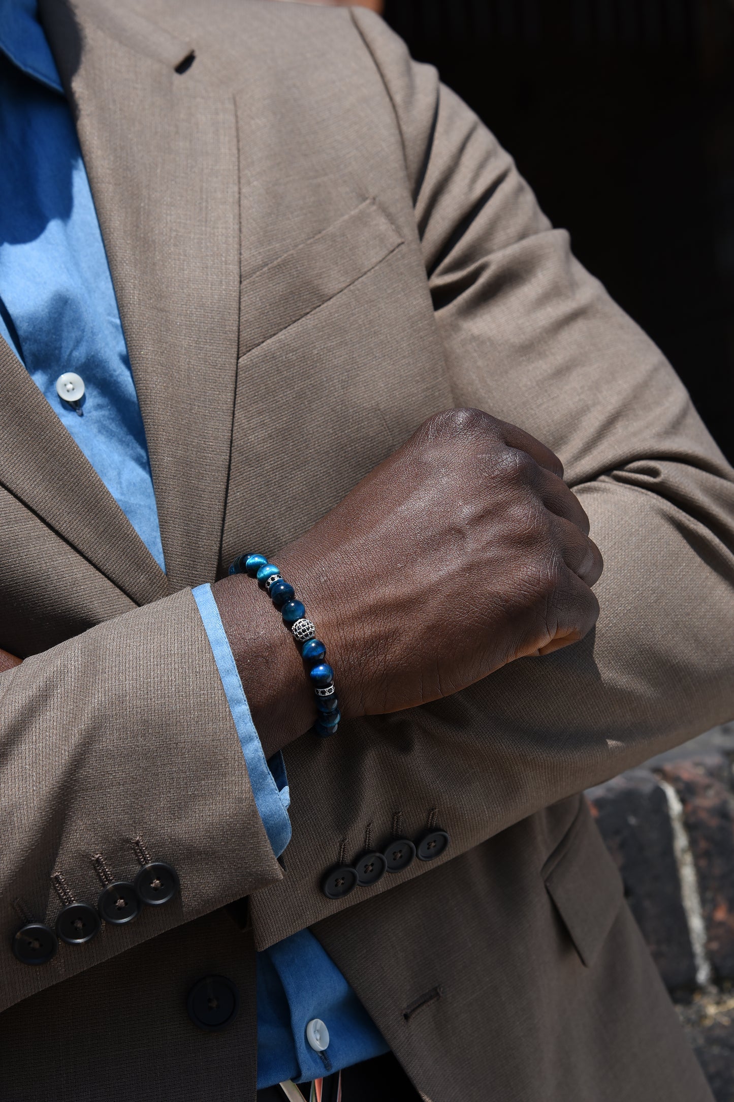 Acquista alta qualità ADDICTED2 - Bracciale SERENITY occhio di tigre acqua azzurra con zirconi - ADDICTEDTWO