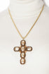 ADDICTED2 - ARTEMIDE cross necklace with gold-colored Swarovski