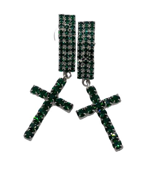 ADDICTED2 - Orecchini BELLONA con cristalli color smeraldo