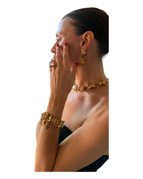 ADDICTED2 - ANASTASIA bracelet with gold colored Swarovski