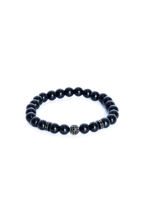 ADDICTED2 - BALANCE bracelet in black onyx with zircons