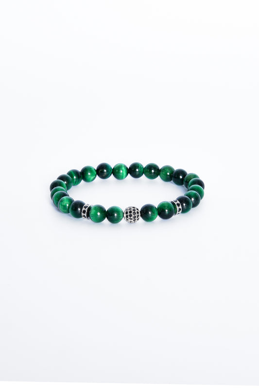 Acquista alta qualità ADDICTED2 - Bracciale TALISMAN occhio di tigre verde con zirconi - ADDICTEDTWO