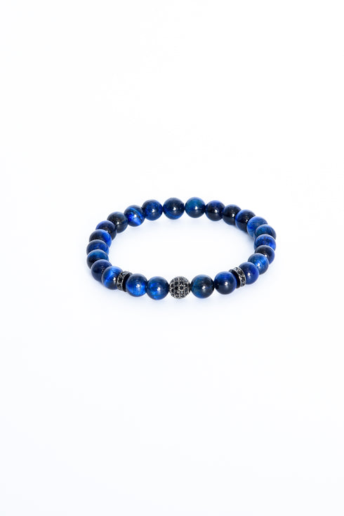 ADDICTED2 - CREATIVITY bracelet blue tiger eye with zircons